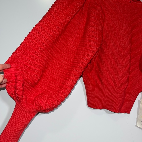 Happy X Nature Kate Hudson NWT heavy long sleeve bow tie back heavy knit sweater - Picture 4 of 10